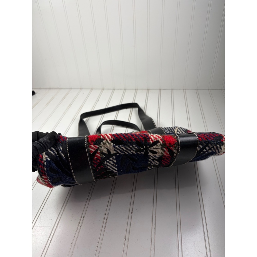 Kate Spade Mackinac Vintage Plaid Wool Floral Tote Shoulder Bag SOLD OUT - Picture 4 of 12
